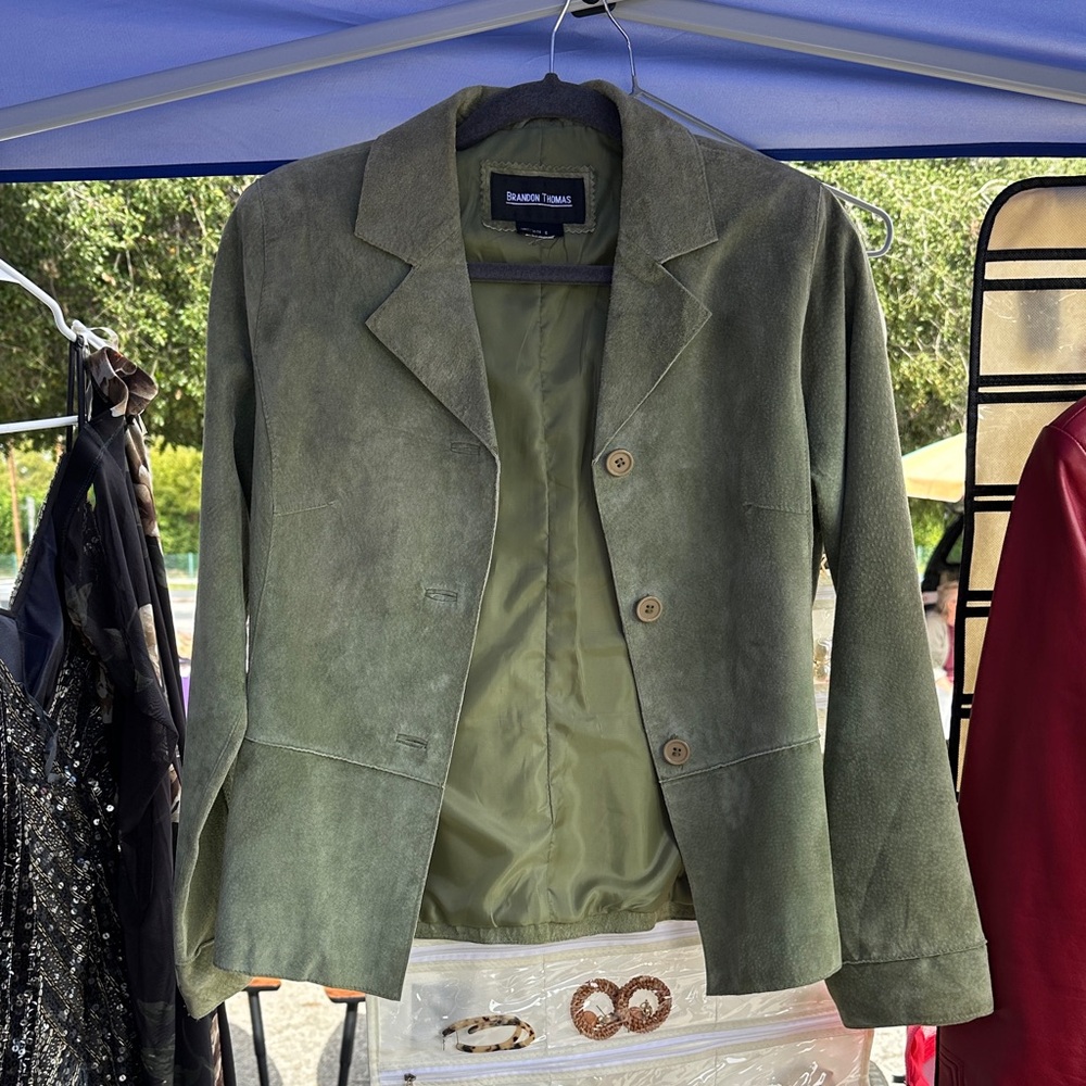 Suede Sage Green Women's Blazer